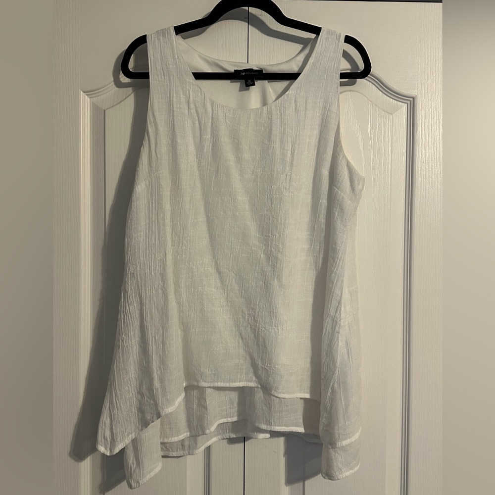 AB Studio Cream Sleeveless Blouse